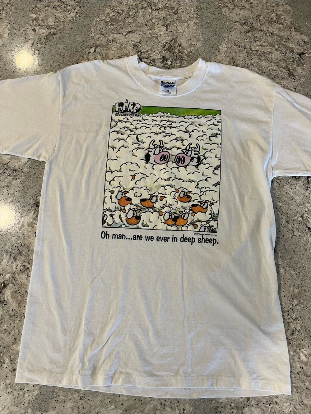 Vintage 1997 Funny Sheep and Cow Tee